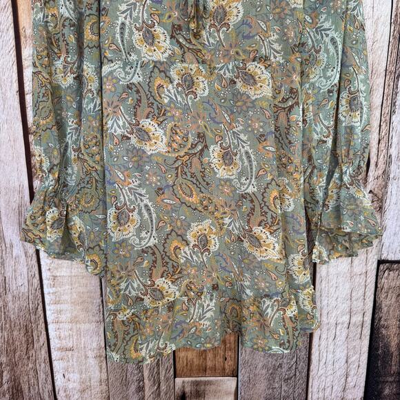 Wildflower Dress Babydoll Bohemian Floral Mini Romantic Long Sleeve Large - Picture 6 of 9